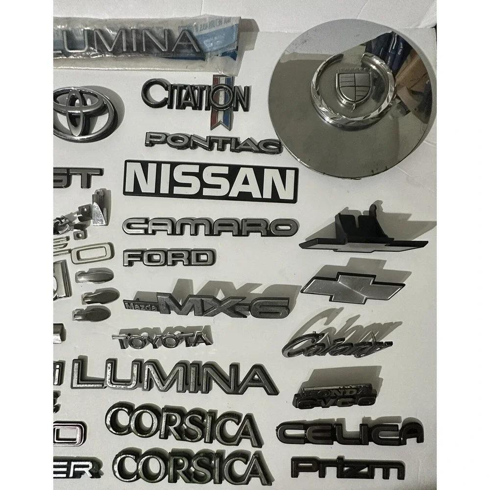Lot of 40 + Vintage Car Emblems Collection Buick Chevrolet‎ Toyota Camaro Nissan
